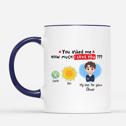 1751MUK2 personalised my love for you is much bigger than the sun mug