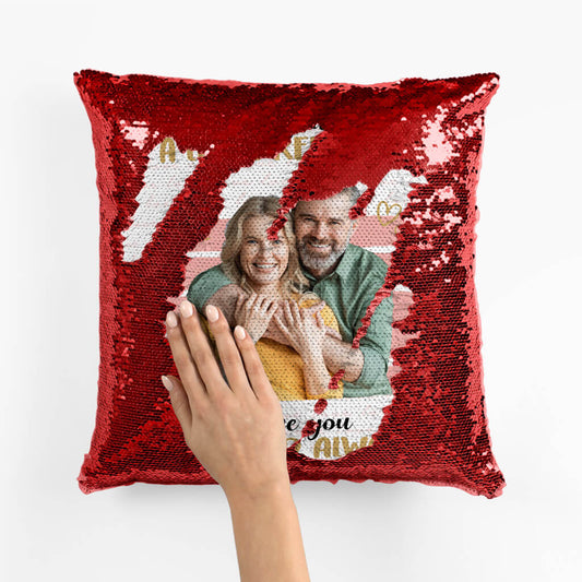 1775PUK2 personalised i love you now and always sequin pillow
