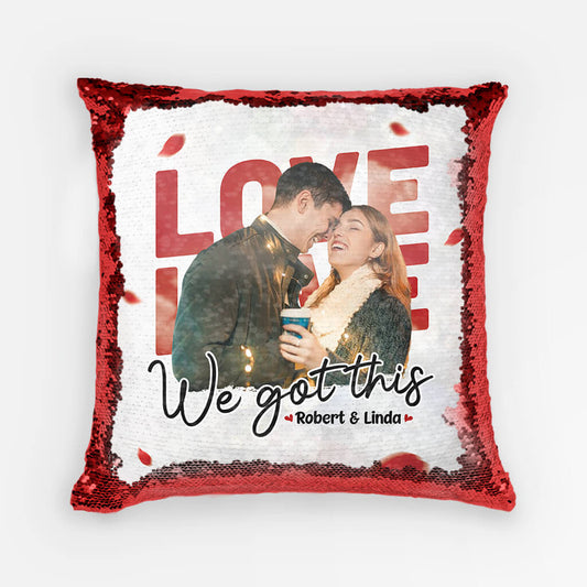 1796PUK1 personalised we got this sequin pillow
