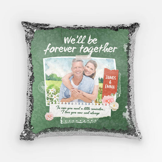 1811PUK1 personalied well be forever together sequin pillow