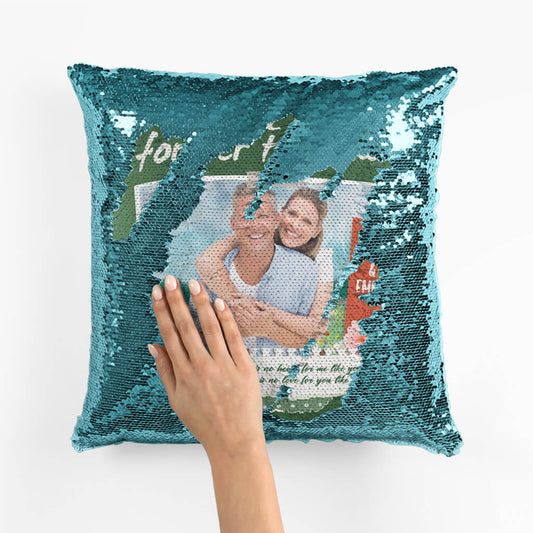 1811PUK2 personalied well be forever together sequin pillow