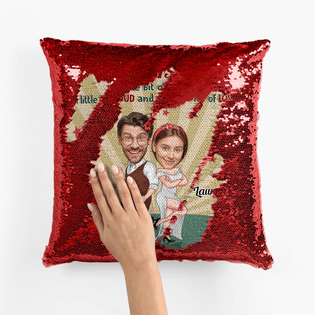 1820PUK2 personalised little bit of crazy a little bit loud sequin pillow