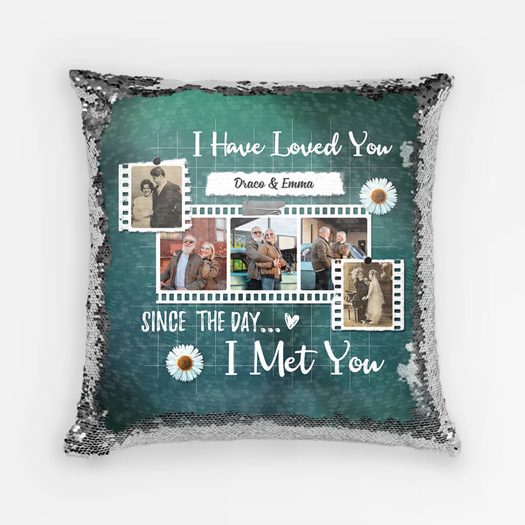 1823PUK1 personalised i have loved you since the day i met you sequin pillow