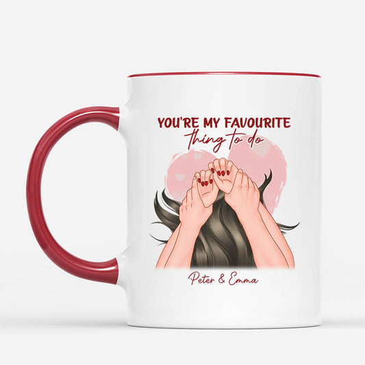 1833MUK2 your my favorite things to do  personalised coffee mugs for couples