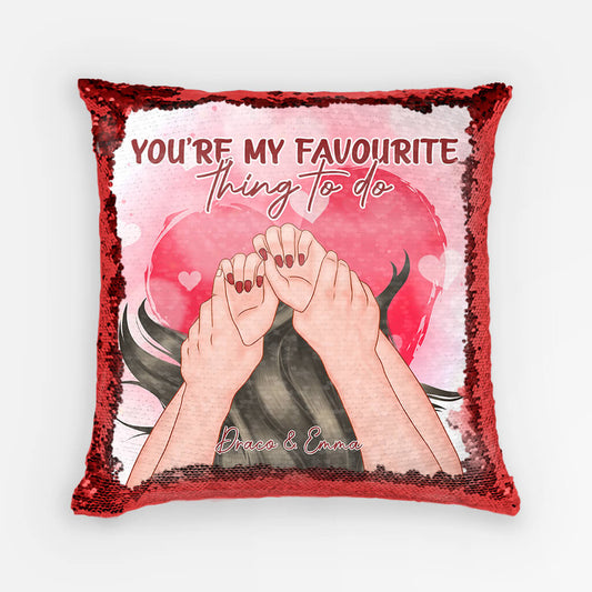 1833PUK1 personalised youre my favorite thing to do sequin pillow