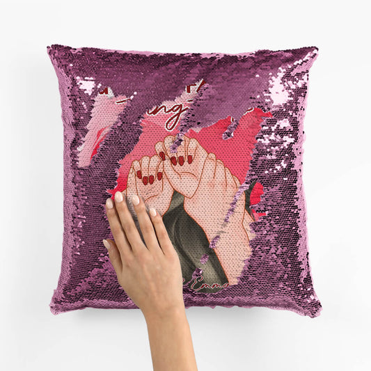 1833PUK2 personalised youre my favorite thing to do sequin pillow