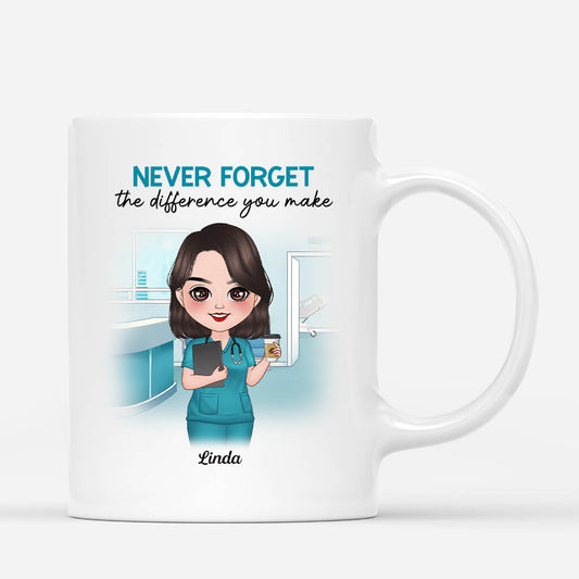1834MUK1 personalised never forget the difference you make mug