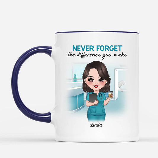 1834MUK2 personalised never forget the difference you make mug