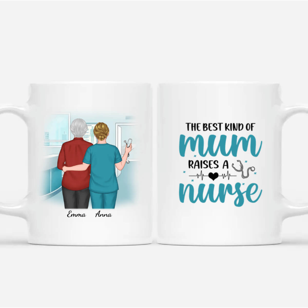 1843MUK1 personalised the best kind of mum raises a nurse mug