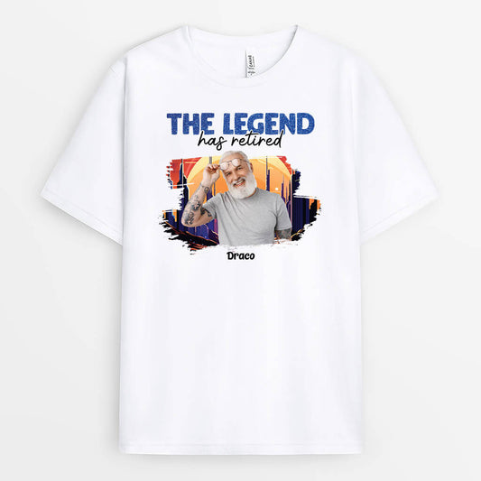1858AUK1 personalised the legend has retired t shirt