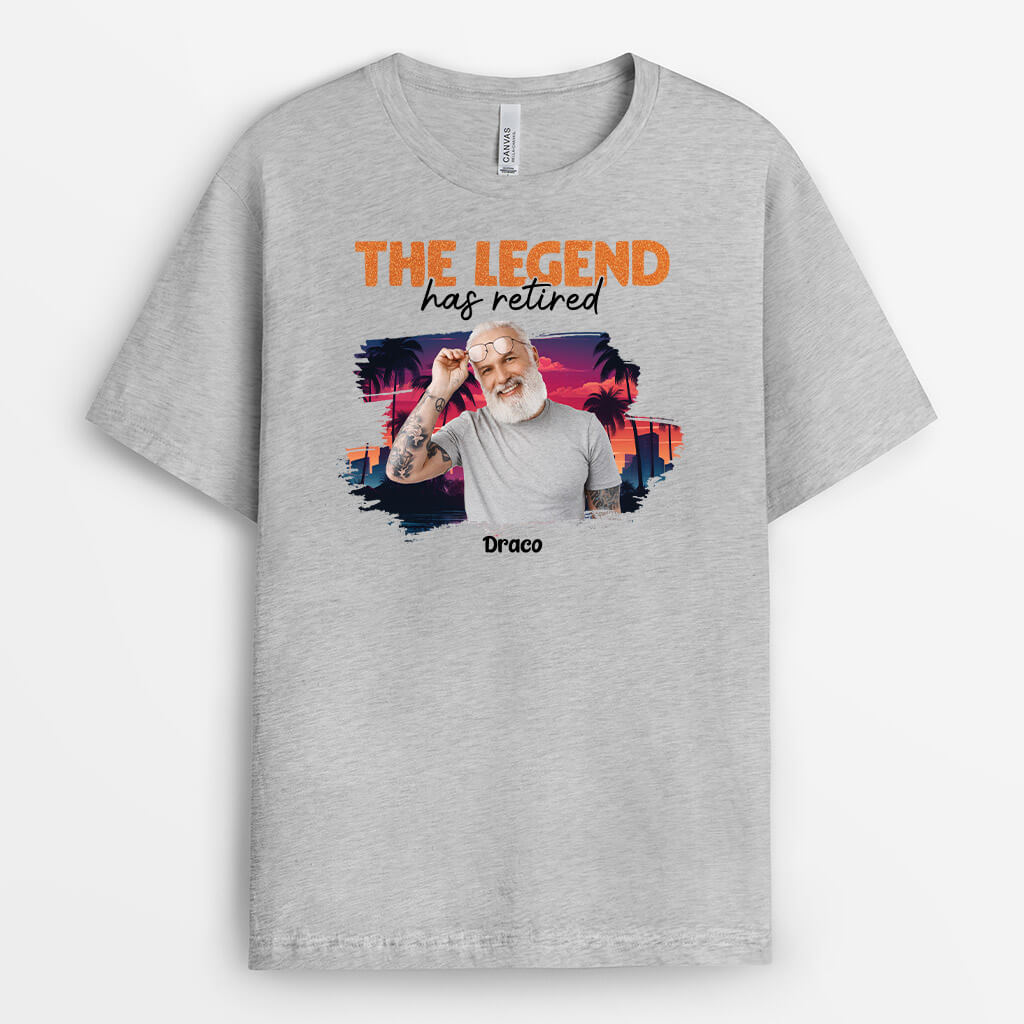 1858AUK2 personalised the legend has retired t shirt