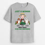 1859AUK2 personalised just a woman who loves dogs and gardening t shirt
