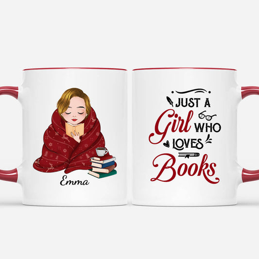 1866MUK1 personalised just a woman who loves books mug