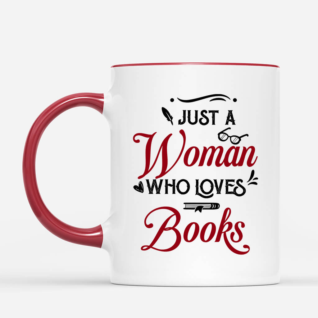 1866MUK3 personalised just a woman who loves books mug