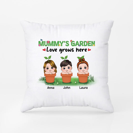 1870PUK1 personalised mummys garden pillow