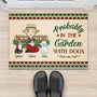 1876DUK2 personalised probably in the garden with dogs doormat