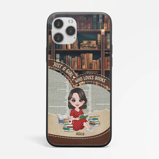 1882FUK1 personalised a woman who loves books phone case