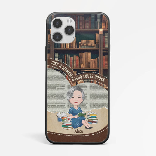 1882FUK2 personalised a woman who loves books phone case