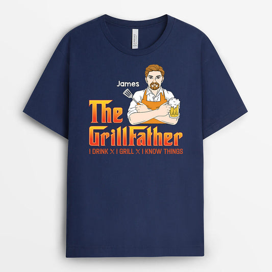 1884AUK1 personalised the best grillmother grillfather t shirt