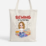 1896BUK1 personalised best sewing is my therapy tote bag