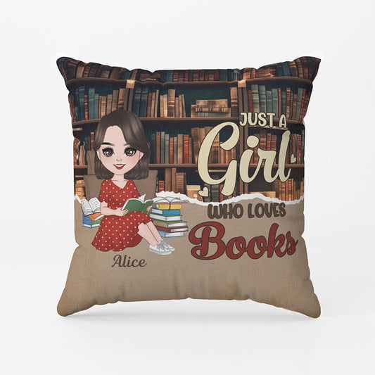 1897PUK1 personalised a woman who loves books pillow