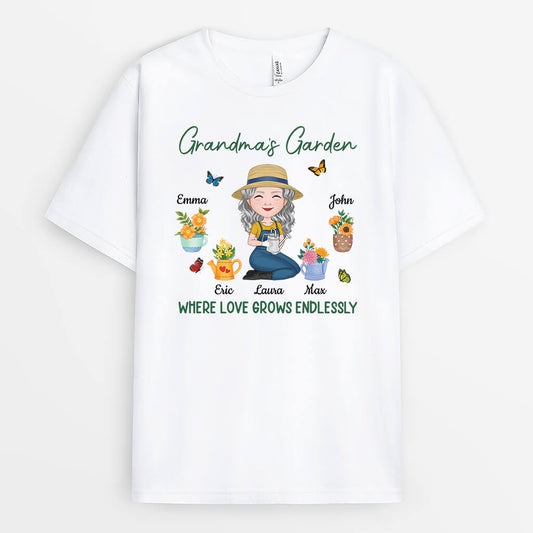 1899AUK1 personalised grandmothers garden t shirt