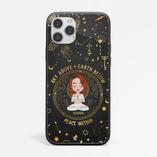 1909FUK1 personalised sky above earth below peace within phone case