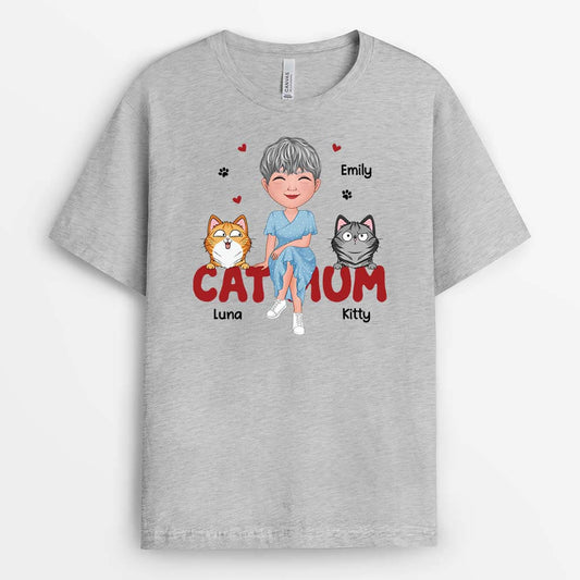 1914AUK2 personalised cat mummy t shirt