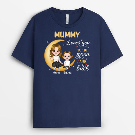 1916AUK2 personalised grandma loves you to the moon and back t shirt