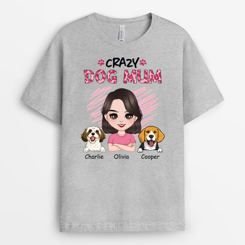 1921AUK2 personalised crazy dog mummy t shirt