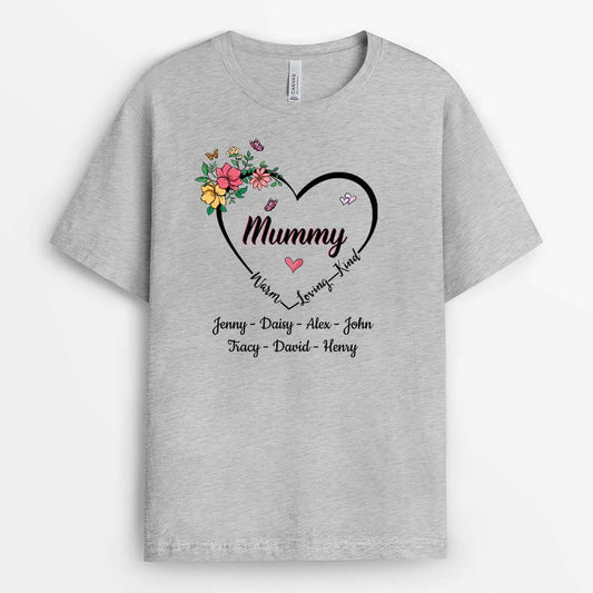 1954AUK1 personalised grandma with heart t shirt