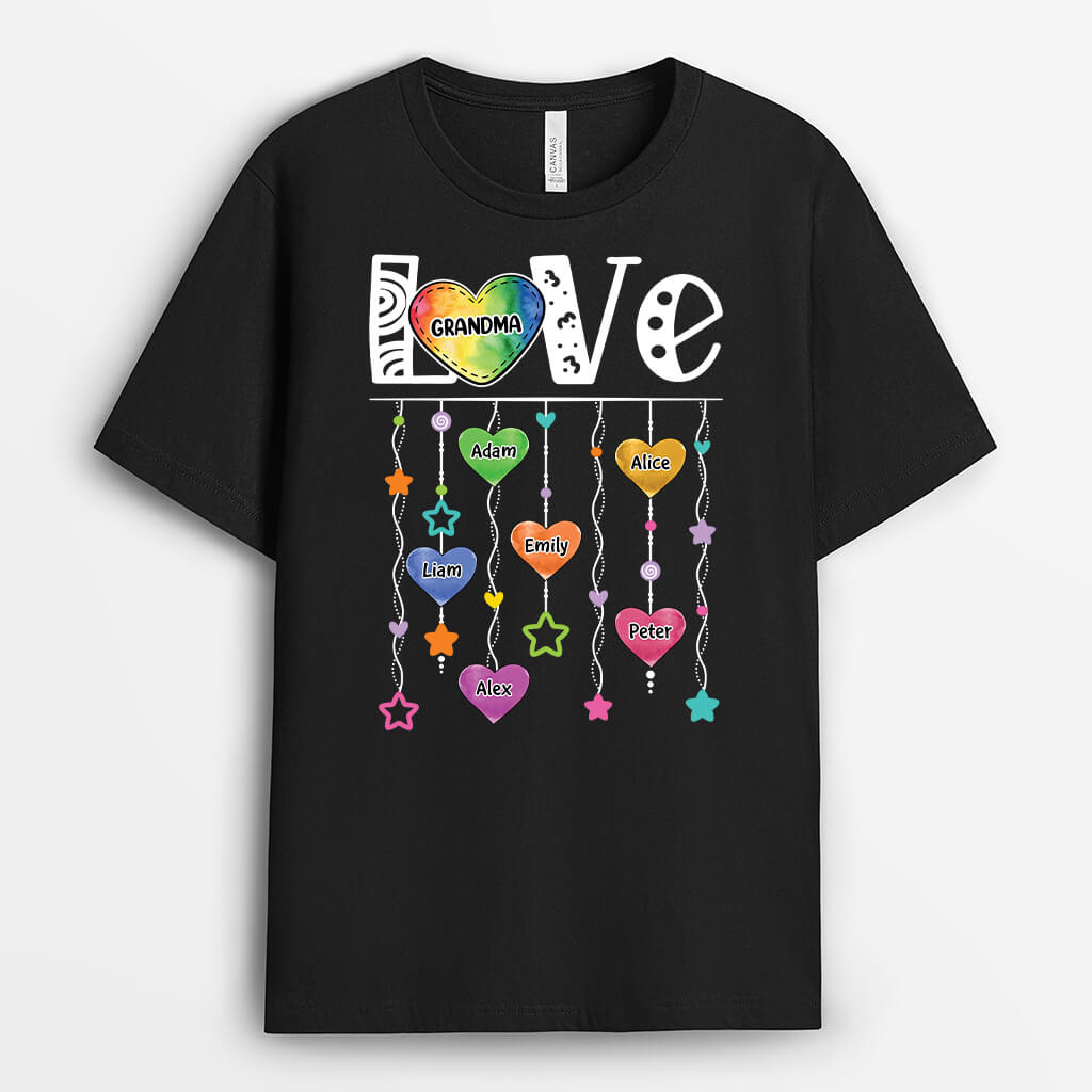 1958AUK2 personalised grandmother with love t shirt