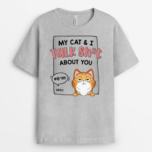 1961AUK1 personalised my cat i talk sht about you t shirt