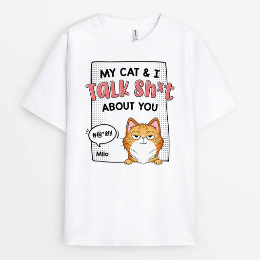 1961AUK2 personalised my cat i talk sht about you t shirt