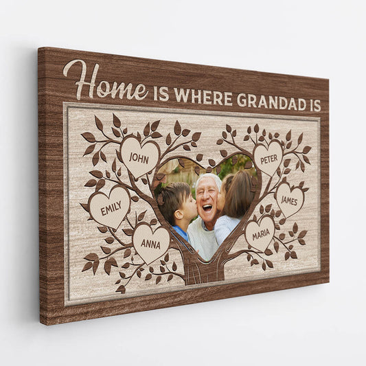 1963CUK2 personalised home is where grandmother is canvas