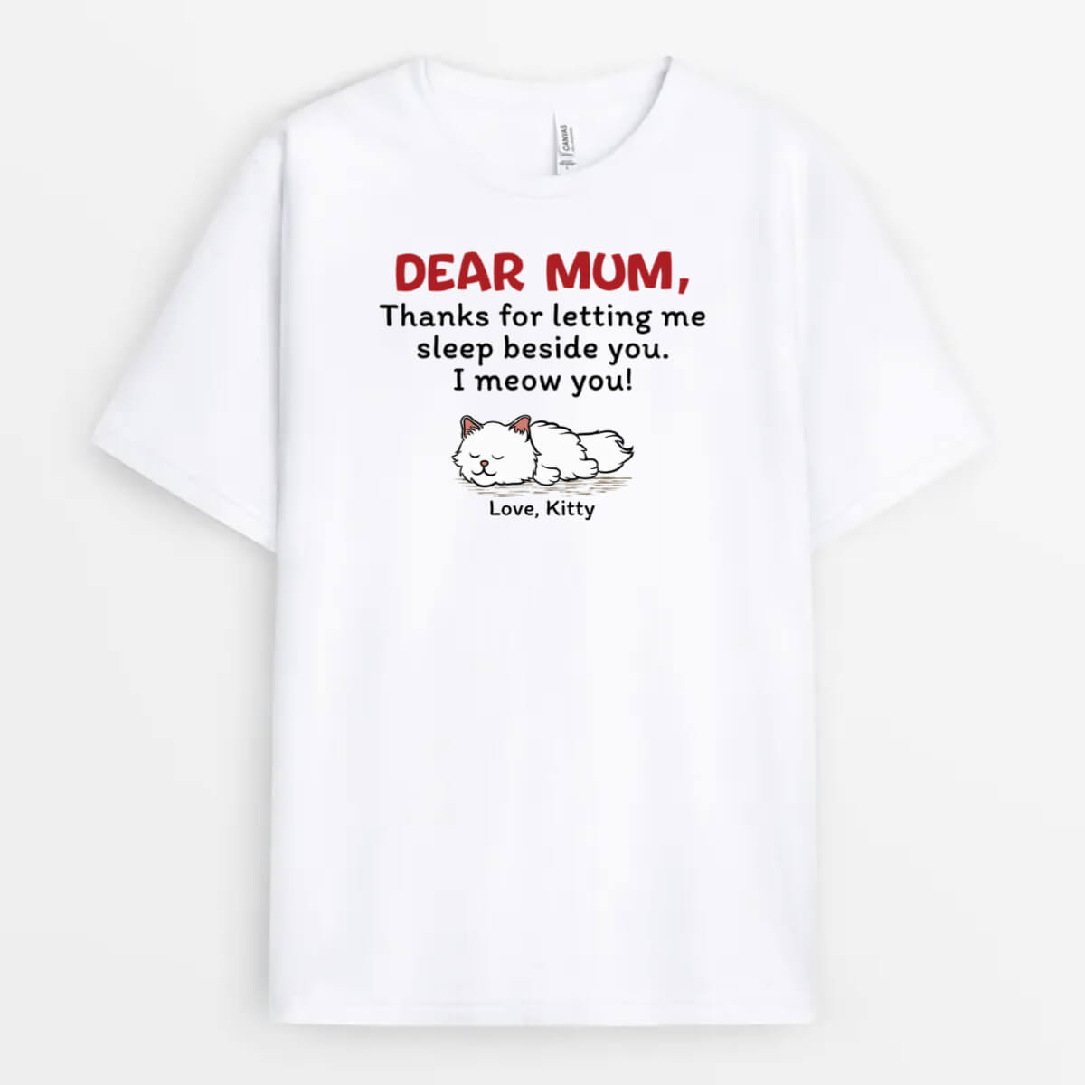 1965AUK2 personalised dear mummy from cat t shirt