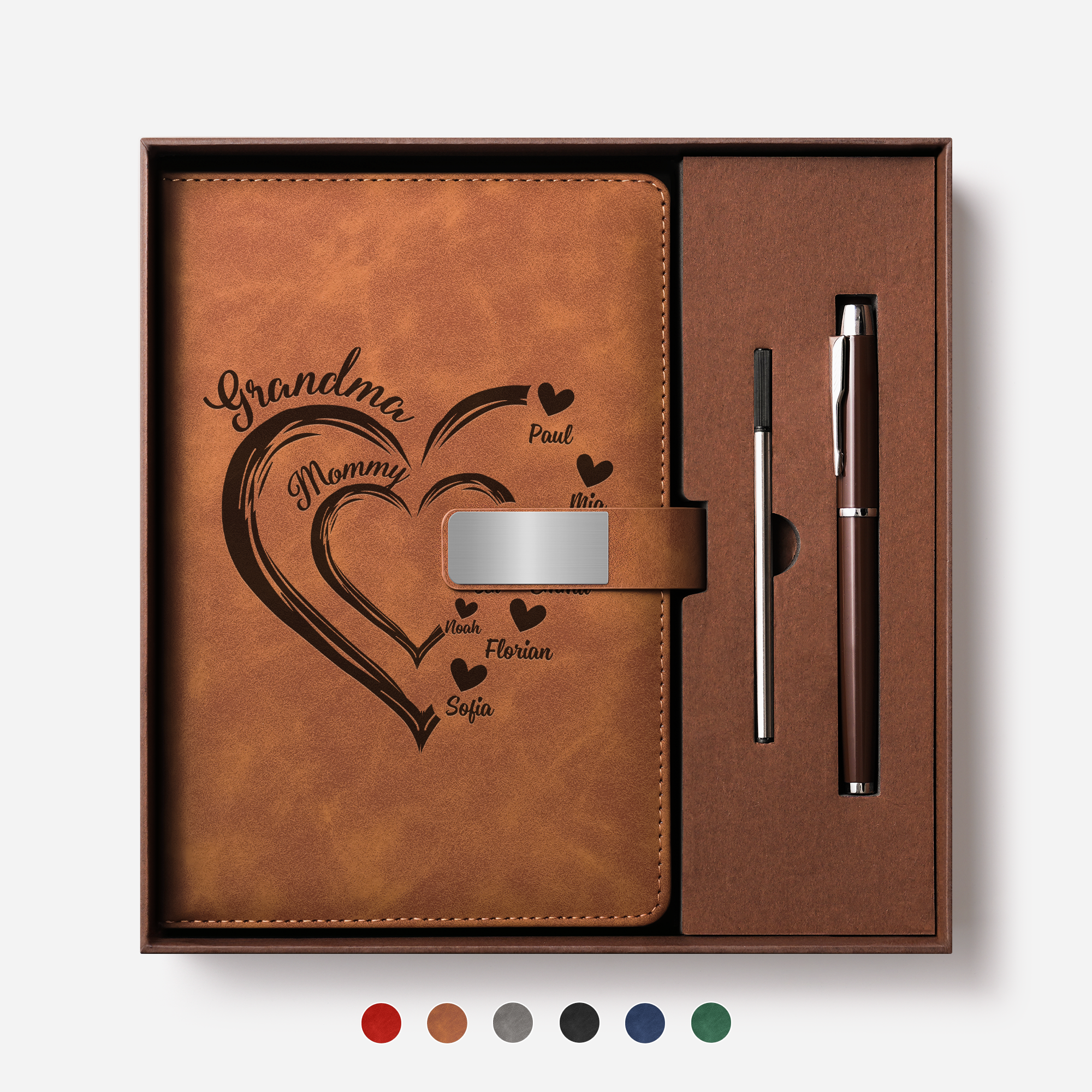 1969MUS1 engraved leather notebook and pen set custom gifts for grandma 1969mo8t7a