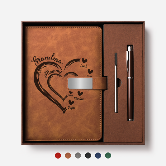 1969MUS1 engraved leather notebook and pen set custom gifts for grandma 1969mo8t7a