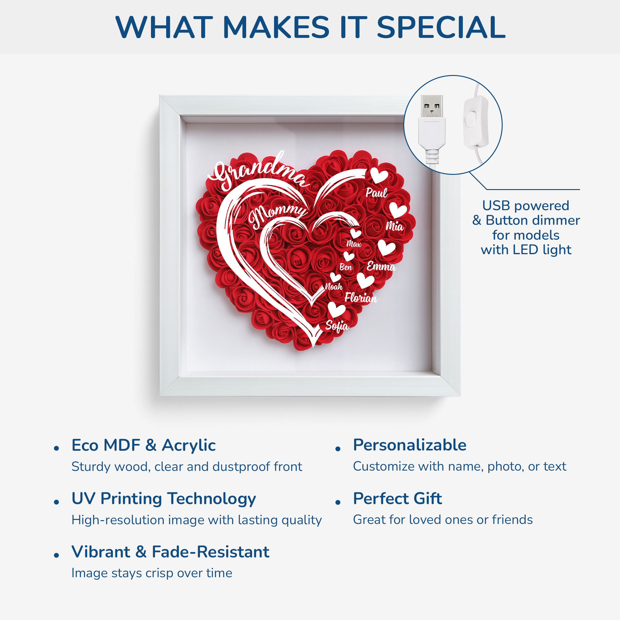 1969OUS4 personalized flower shadow box unique gifts for grandma 1969O