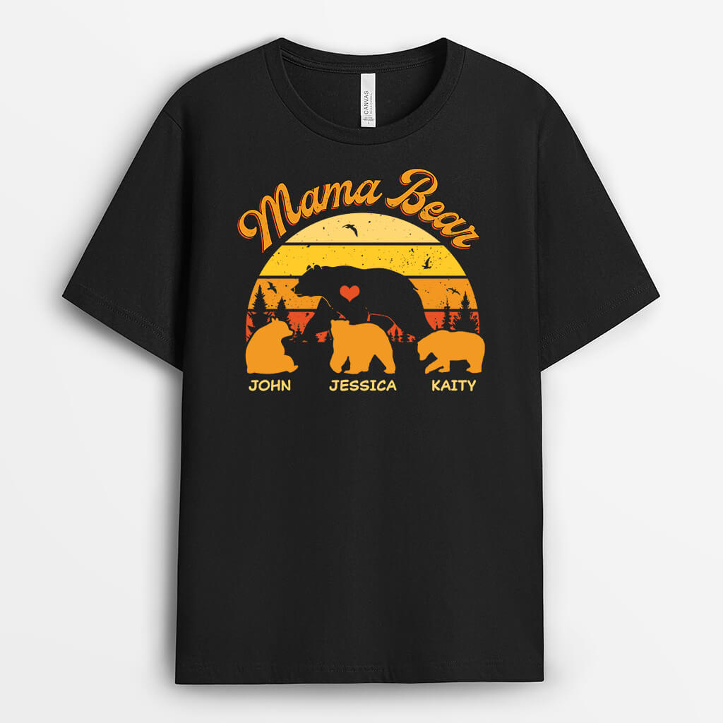 1975AUK1 personalised mummy bear t shirt