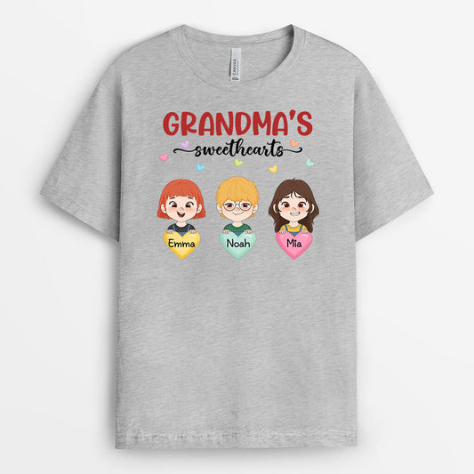 1976AUK1 personalised best grandmas sweathearts t shirt