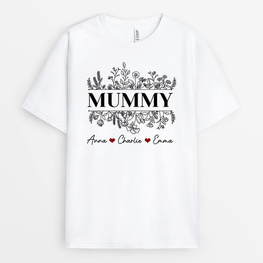 1977AUK1 personalised mum with flowers t shirt_32dcef74 9bf3 49c7 b0b6 a9d74fe5a607
