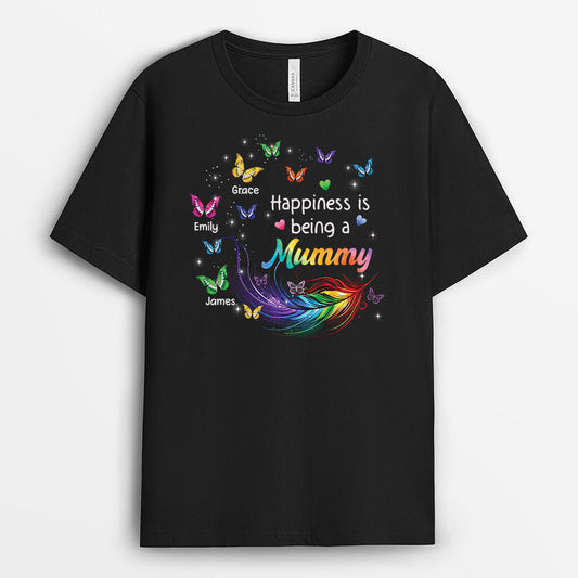 1980AUK2 personalised best happiness is being a mummy grandma t shirt