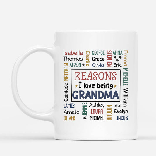 1983MUK1 personalised reasons i love being grandad grandma mug