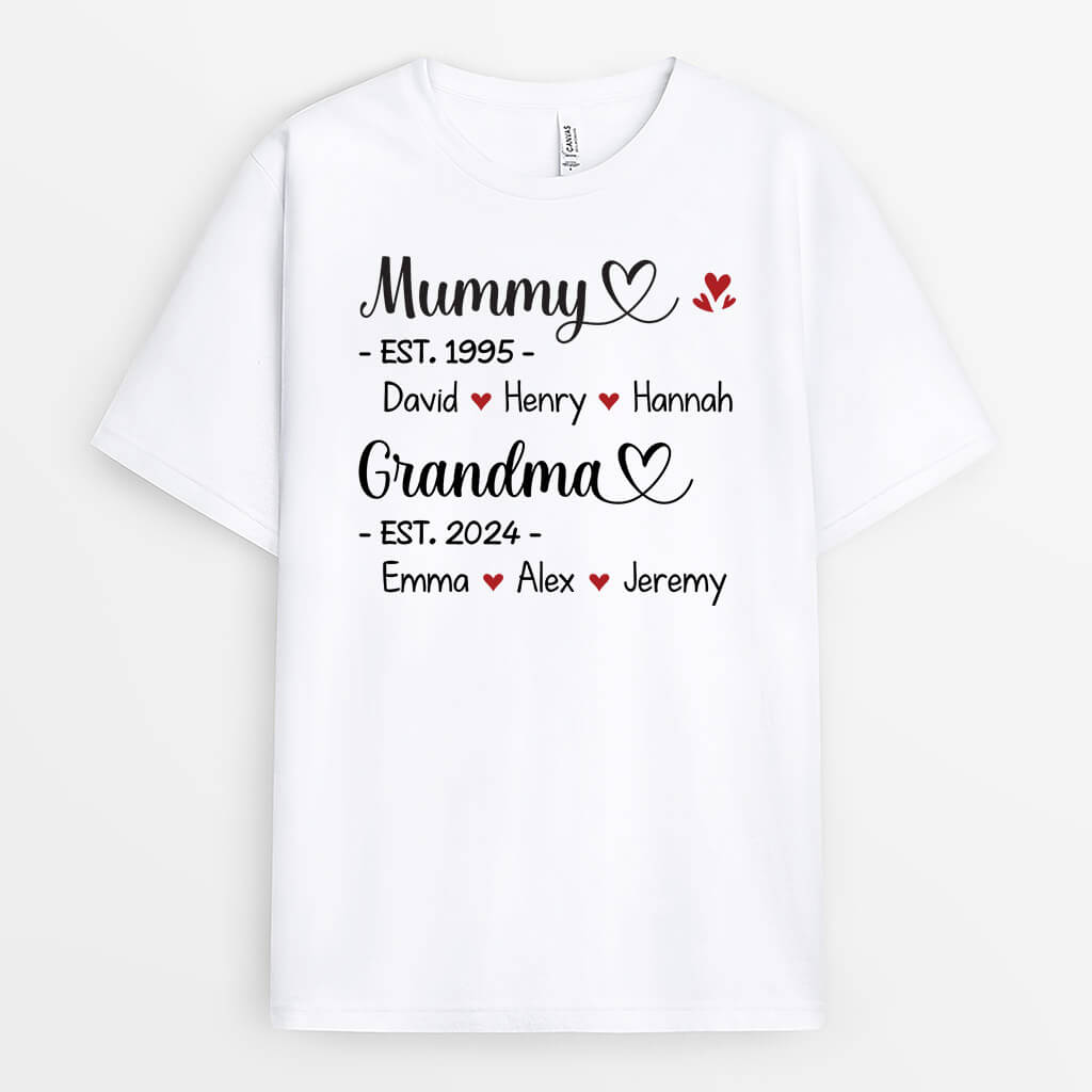 1985AUK1 personalised mum grandma t shirt