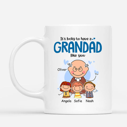 2001MUK1 personalised its lucky to have a grandad like you mug_2