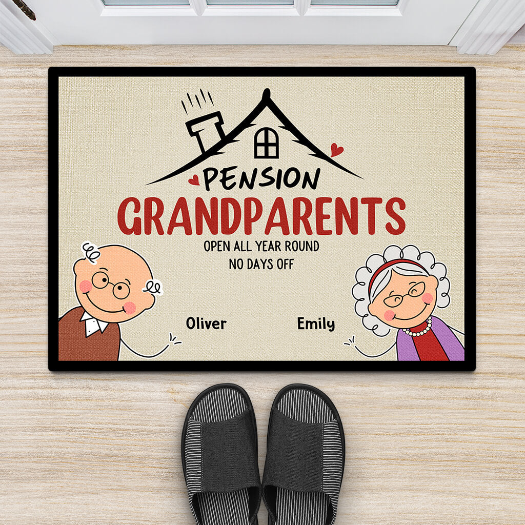 2002DUK2 personalised pension grandmother and grandpa door mat