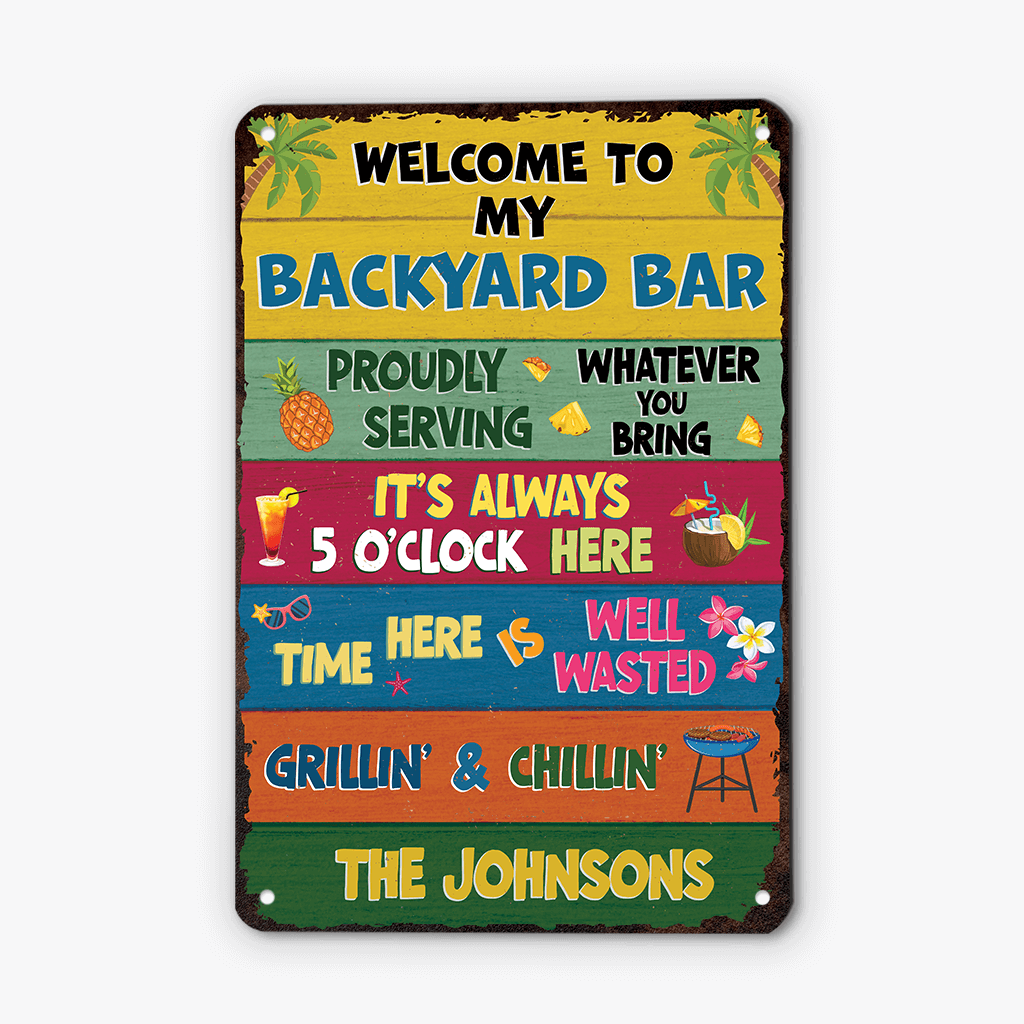 2004EUK2 personalized welcome to the patio metal sign