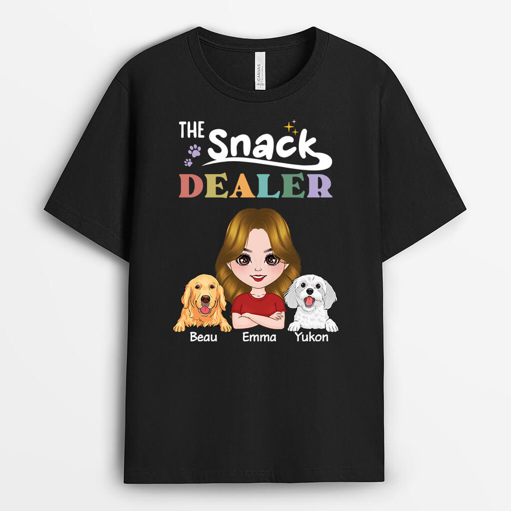 2010AUK1 personalised dogs  the snack dealer t shirt