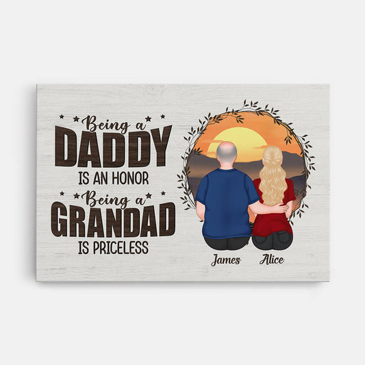 2028CUK1 personalised being a daddy is an honor being a grandpa is priceless canvas_86d6aeca a363 421c a017 7eaa35b85589